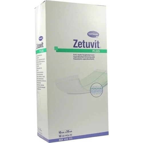 Zetuvit Plus extrastarke Saugkompr steril10x20cm, 10 Stk., Paul Hartmann AG