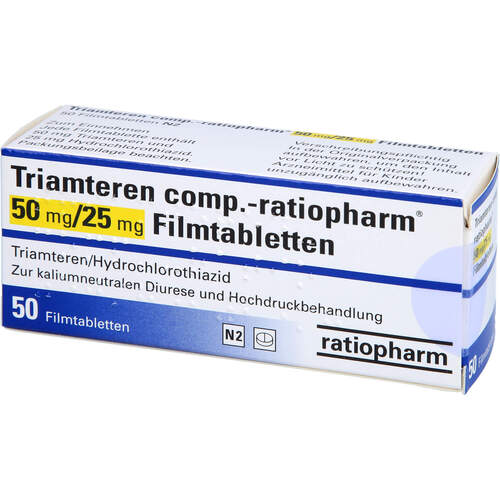 Triamteren comp.-ratiopharm 50mg/25mg Filmtablette, 50 Stk., ratiopharm GmbH
