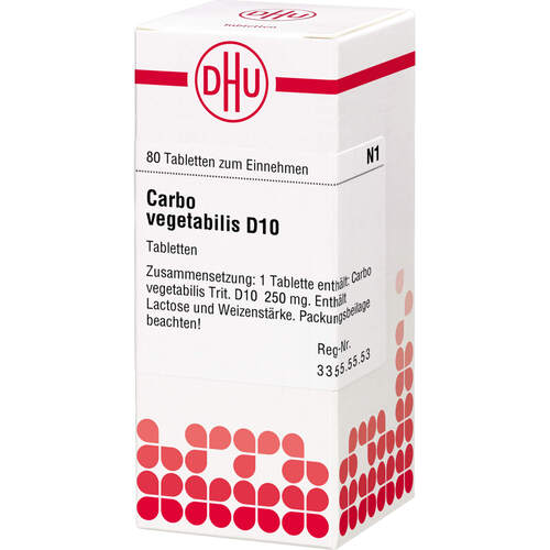 CARBO VEGETABILIS D 10 Tabletten, 80 Stk., DHU-Arzneimittel GmbH & Co. KG