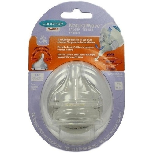 Lansinoh mOmma NaturalWave - Sauger M, 2 Stk., Lansinoh Laboratories Inc. Niederlassung Deutschland