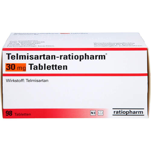 Telmisartan-ratiopharm 30mg Tabletten, 98 ST, ratiopharm GmbH