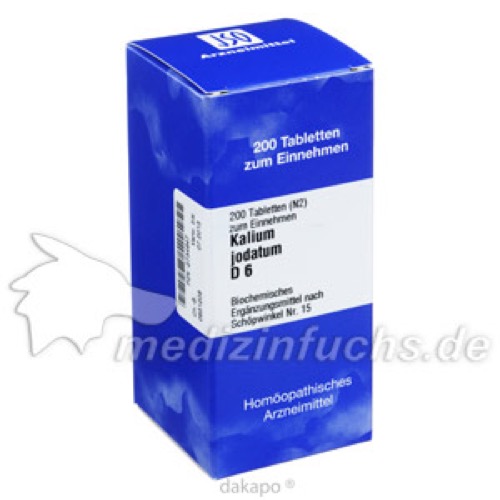 BIOCHEMIE 15 Kalium jodatum D 6 Tabletten, 200 Stk., ISO-Arzneimittel GmbH & Co. KG