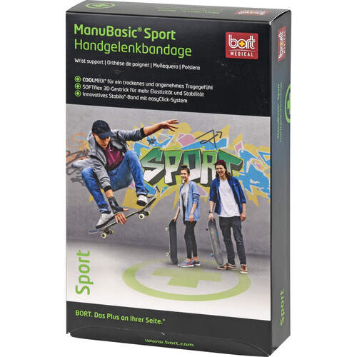 BORT ManuBasic Sport schw/gr&uuml;n x-small L, 1 Stk., Bort GmbH