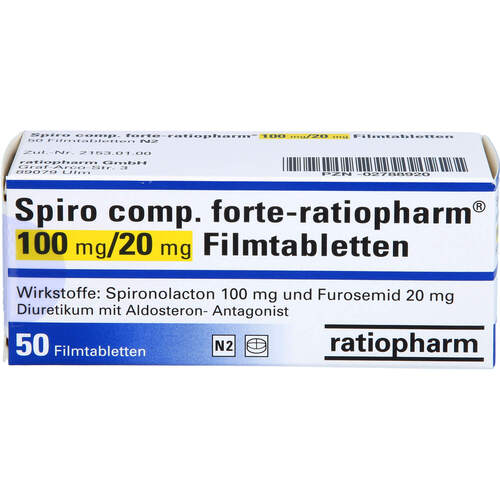 Spiro comp.forte-ratiopharm 100mg/20mg Tabletten, 50 ST, ratiopharm GmbH