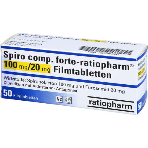 Spiro comp.forte-ratiopharm 100mg/20mg Tabletten, 50 Stk., ratiopharm GmbH