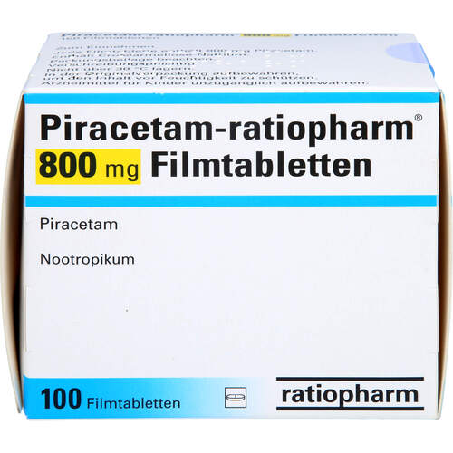 Piracetam-ratiopharm 800mg Filmtabletten, 100 Stk., ratiopharm GmbH