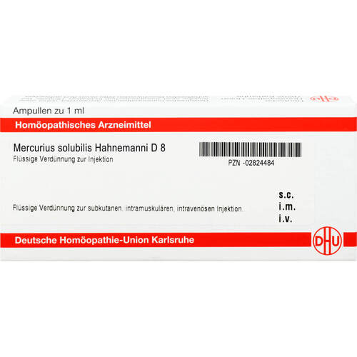 MERCURIUS SOLUBILIS Hahnemanni D 8 Ampullen, 10x1 ml, DHU-Arzneimittel GmbH & Co. KG