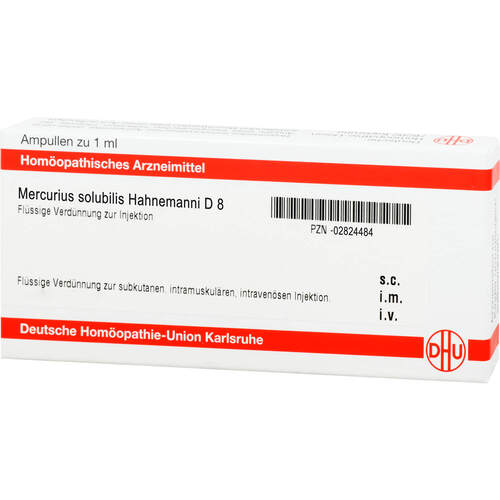 MERCURIUS SOLUBILIS Hahnemanni D 8 Ampullen, 10x1 ml, DHU-Arzneimittel GmbH & Co. KG