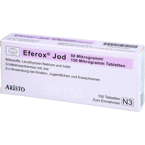 Eferox Jod 50ug/150ug Tabletten, 100 Stk., Aristo Pharma GmbH