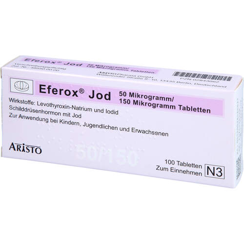 Eferox Jod 50ug/150ug Tabletten, 100 ST, Aristo Pharma GmbH