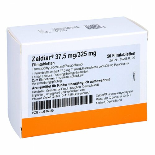 ZALDIAR 37.5mg/325mg, 50 Stk., Pharma Gerke Arzneimittelvertriebs GmbH