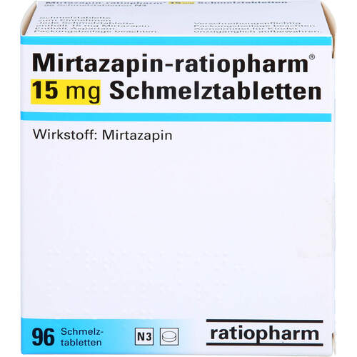 Mirtazapin-ratiopharm 15 mg Schmelztabletten, 96 Stk., ratiopharm GmbH
