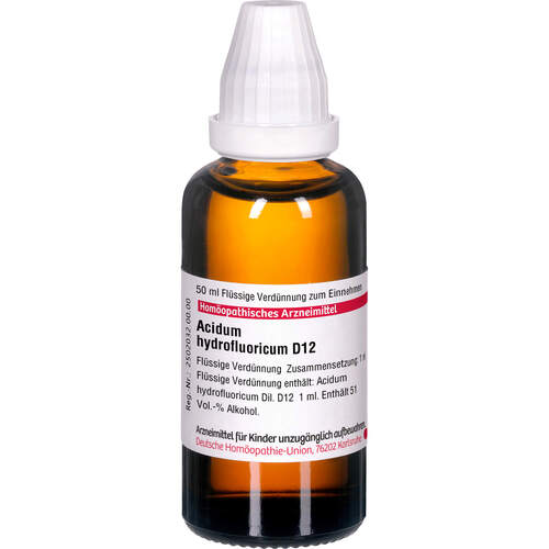 ACIDUM HYDROFLUOR D12, 50 ml, Dhu-Arzneimittel GmbH & Co. KG ACIDUM HYDROFLUOR D12, 50 ml, Dhu-Arzneimittel GmbH & Co. KG