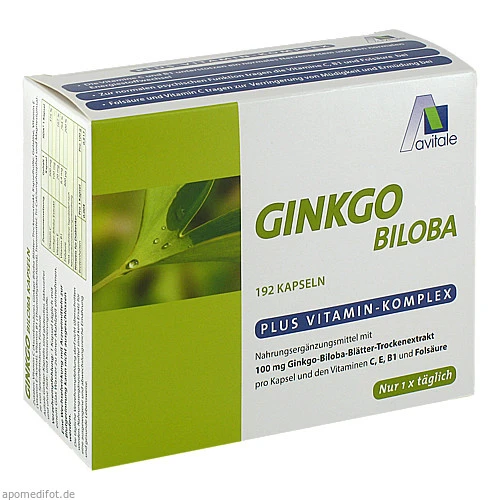 Ginkgo 100mg Kaps + B1 C+E, 192 ST, Avitale GmbH