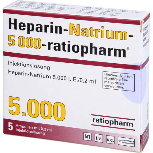 HEPARIN NATRIUM 5000 RATIO, 5x0,2 ml, ratiopharm GmbH