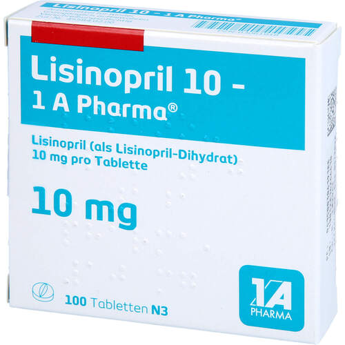 Lisinopril 10 - 1 A Pharma, 100 Stk., 1 A Pharma GmbH