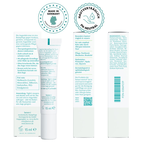 Benevi Neutral Augenlid-Creme, 15 ml, Dermaportal dp GmbH