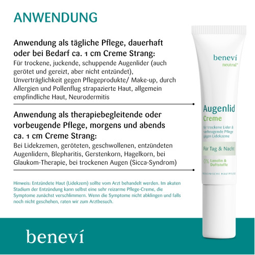 Benevi Neutral Augenlid-Creme, 15 ml, Dermaportal dp GmbH
