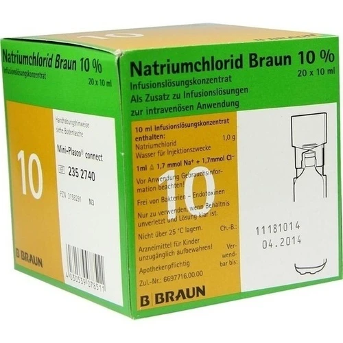 NATRIUMCHLORID 10% MPC Elektrolytkonzentrat, 20x10 ml, B. Braun Melsungen AG