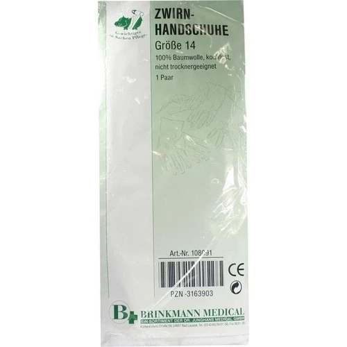 HANDSCH ZWIRN BW WEI GR14, 2 Stk., Brinkmann Medical Ein Unternehmen der Dr. Junghans Medical GmbH