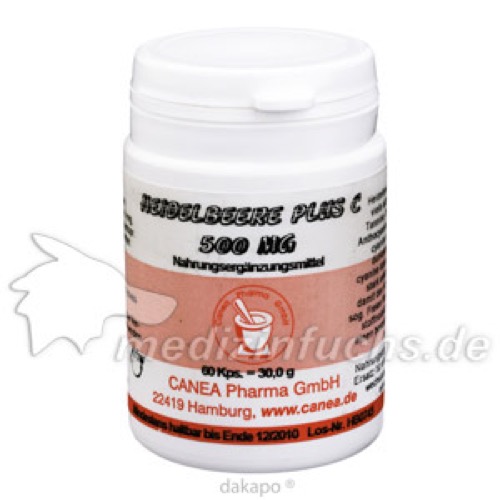 HEIDELBEERE+C 500 mg Kapseln, 60 Stk., Pharma-Peter GmbH