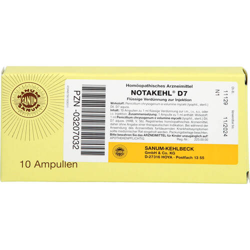 NOTAKEHL D 7, 10x1 ml, Sanum-Kehlbeck GmbH & Co. KG