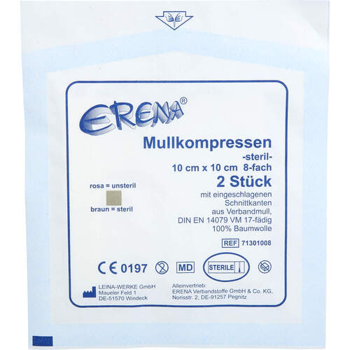 ERENA STERIL KOMPRE 10X10, 5x2 Stk., Erena Verbandstoffe GmbH & Co. KG