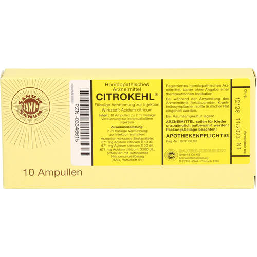 CITROKEHL, 10x2 ml, Sanum-Kehlbeck GmbH & Co. KG