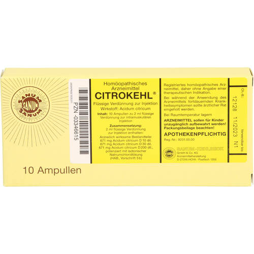 CITROKEHL, 10X2 ML, Sanum-Kehlbeck GmbH & Co. KG