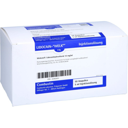 LIDOCAIN WELK 1% Ampulle, 50x5 ml, COMBUSTIN Pharmazeutische Präparate GmbH