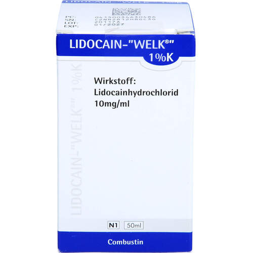 LIDOCAIN WELK 1% K, 1x50 ml, COMBUSTIN Pharmazeutische Präparate GmbH