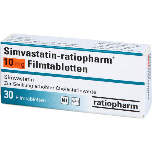 Simvastatin-ratiopharm 10mg Filmtabletten, 30 Stk., ratiopharm GmbH
