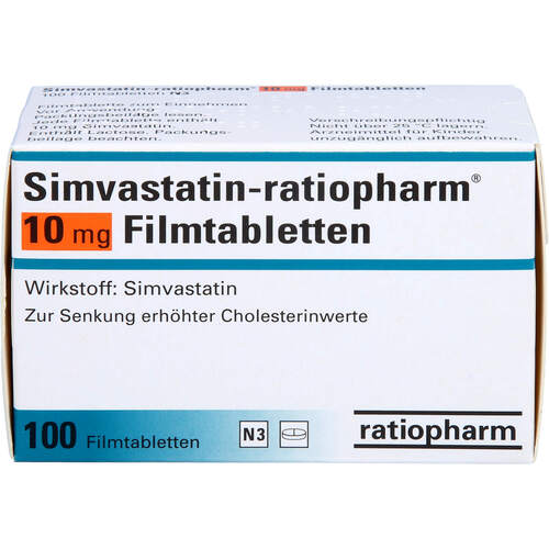 Simvastatin-ratiopharm 10mg Filmtabletten, 100 Stk., ratiopharm GmbH