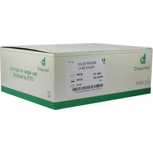 Insulins Spr 1ml ohne Kan&uuml;le U40, 100 Stk., DISPOMED GmbH & Co. KG