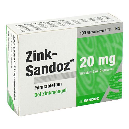 ZINK SANDOZ 20 mg Filmtabletten, 100 Stk., Hexal AG
