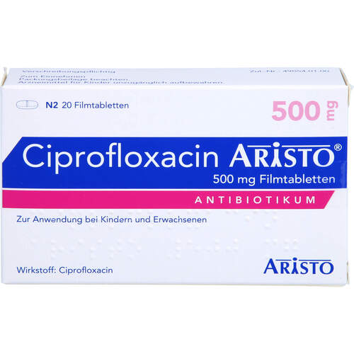 Ciprofloxacin Aristo 500mg, 20 ST, Aristo Pharma GmbH