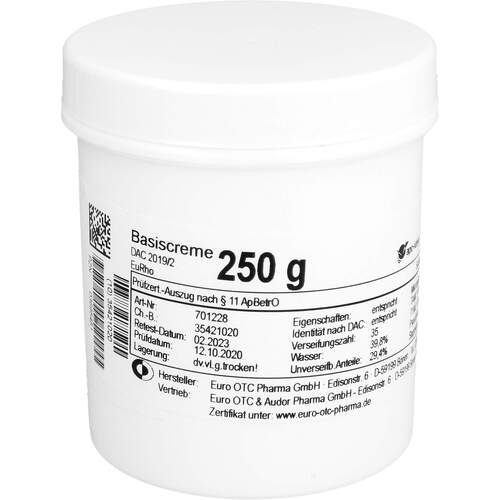 BASISCREME DAC, 250 g, Euro OTC & Audor Pharma GmbH
