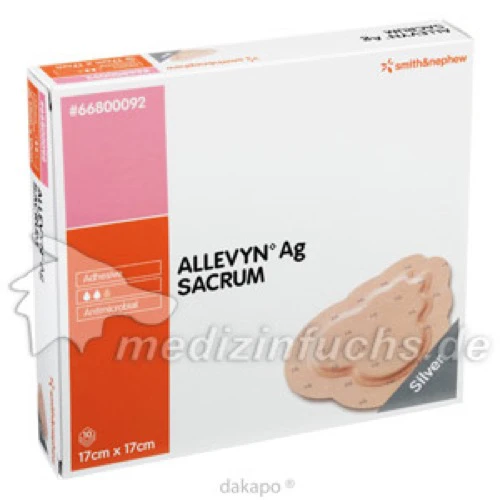 ALLEVYN Ag Sacrum 17x17cm, 10 ST, Smith & Nephew GmbH