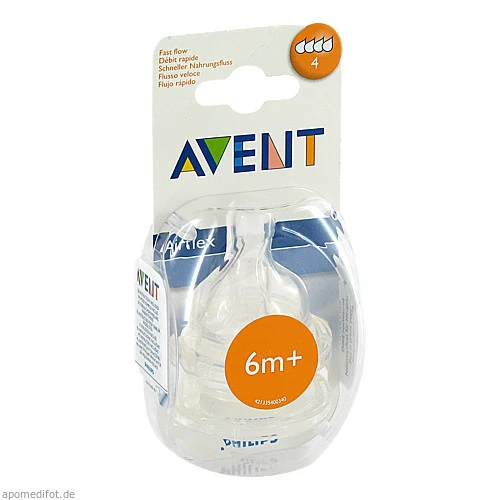 Philips AVENT 2 x Airflex Vierloch-Sauger, 2 ST, Philips GmbH