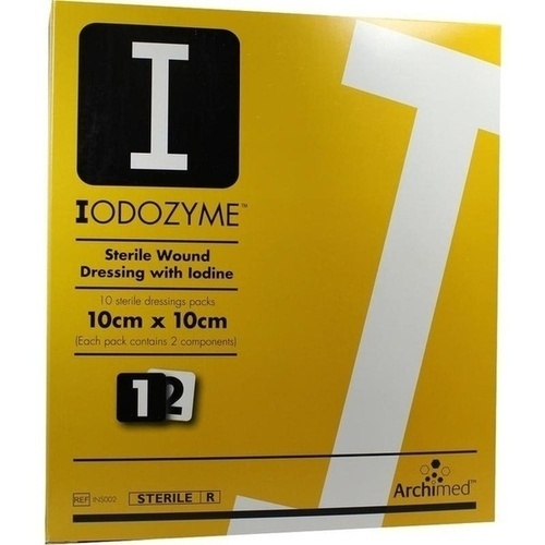 IODOZYME Wundverband 10x10cm steril, 10 Stk., Fribamed GmbH