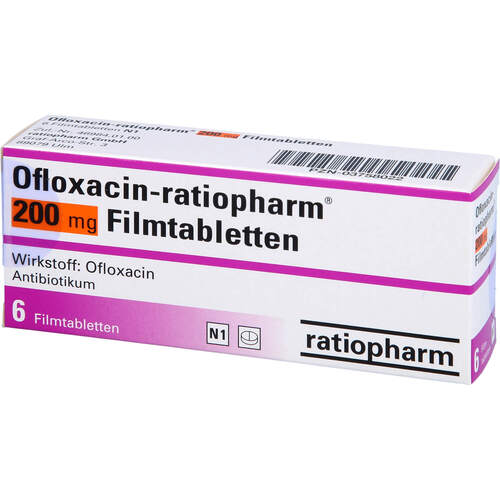 Ofloxacin-ratiopharm 200mg Filmtabletten, 6 Stk., ratiopharm GmbH
