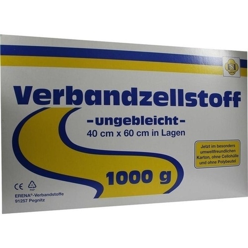 ERENA VERBANDZELLSTOFF UNGEBLEICHT, 1000 G, Erena Verbandstoffe GmbH & Co. KG