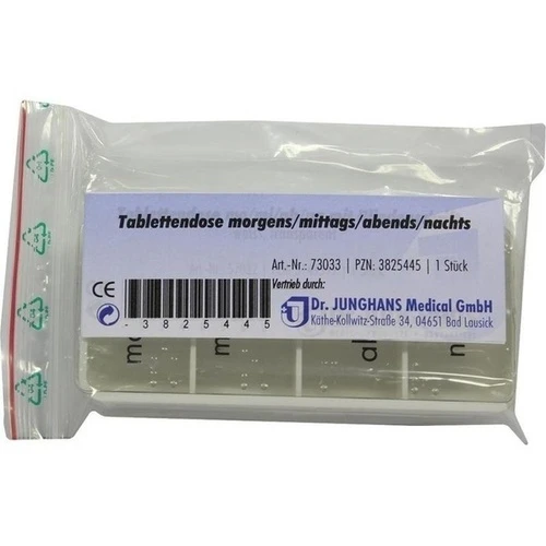 Tablettendose morgens/mittags/abends/nachts, 1 Stk., Dr. Junghans Medical GmbH