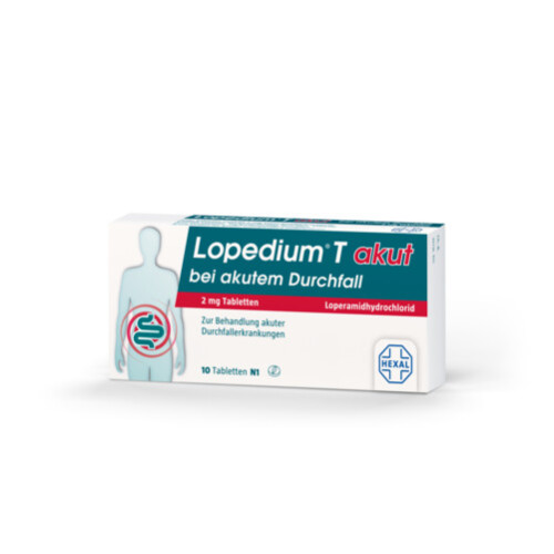 Lopedium T akut bei akutem Durchfall, 10 Stk., HEXAL AG