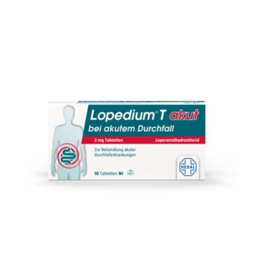 Lopedium T akut bei akutem Durchfall, 10 Stk., HEXAL AG