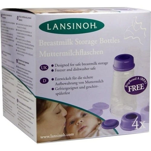 LANSINOH Muttermilchflaschen 150ml, 4 Stk., Lansinoh Laboratories Inc. Niederlassung Deutschland