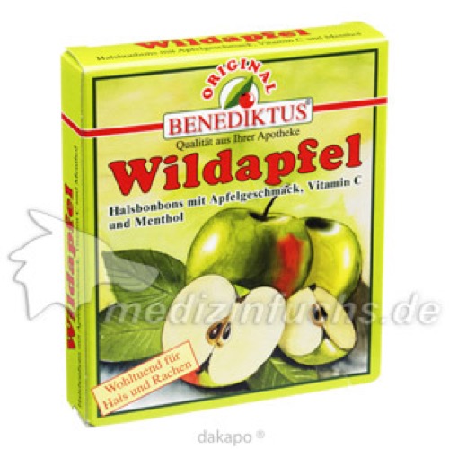 WILDAPFEL Bonbons mit Menthol und Vitamin C, 50 g, BENEDIKTUS Kr&auml;uterlabor Strathausen GmbH