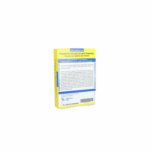 Propofol 1% (10mg/1ml) MCT Fresenius G-Amp., 5x20 ml, Fresenius Kabi Deutschland GmbH