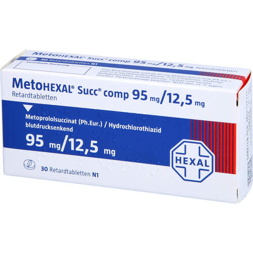 MetoHEXAL succ comp 95mg/12.5mg Ret.Tabl., 30 Stk., HEXAL AG