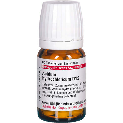 ACIDUM HYDROCHLORICUM D 12 Tabletten, 80 Stk., DHU-Arzneimittel GmbH & Co. KG